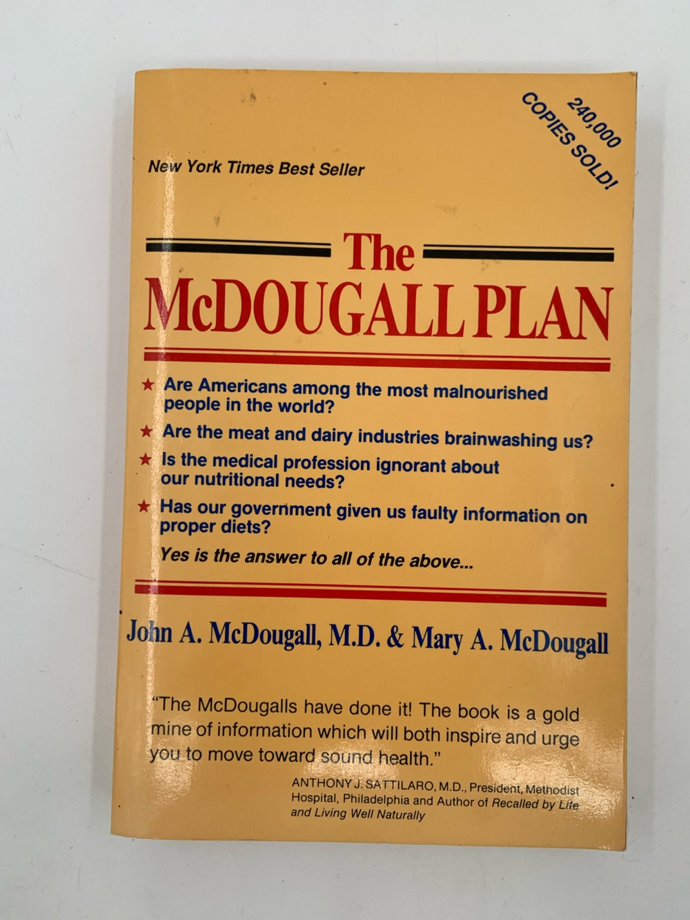 🌹New Listing🌹GUC The McDougall Plan book - John A. McDougall M.D. & M. McDougall